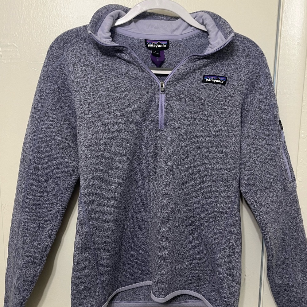 Purple Patagonia Fleece Quarter-zip Sweater - Picture 2 of 6